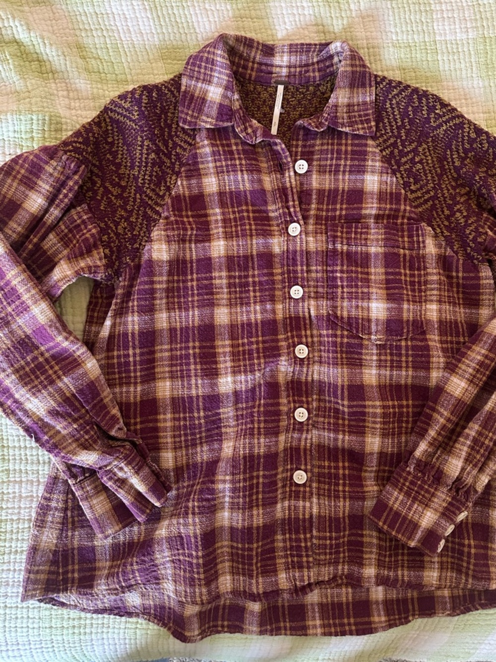 Free People fireside nights plaid button down